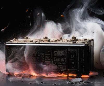 Lithium battery fire. Generate Ai