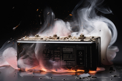 Lithium battery fire. Generate Ai